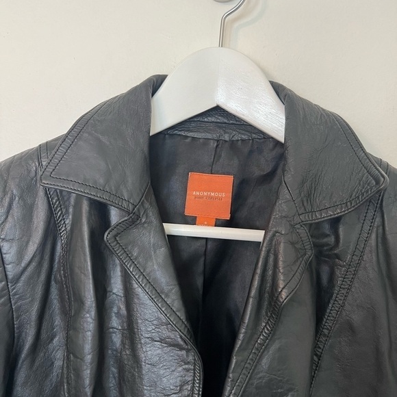 Anonymous John Carlisle Black Leather Jacket Size Small - Picture 6 of 9